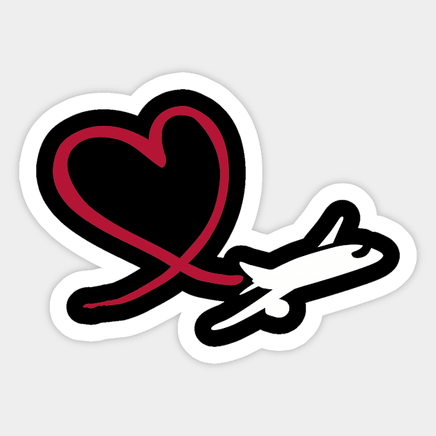 Airplane heart Sticker by Designzz